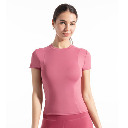 Thin Sports Tight Breathable Yoga Clothes Short-sleeved T-shirt Women's Slim-fit Sweat-absorbent Quick-drying Slimming Running Fitness Top