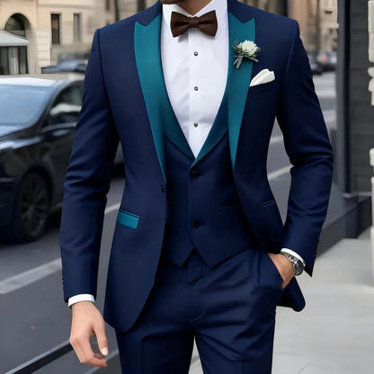 Mens Business Formal Wear Three-Piece Suit