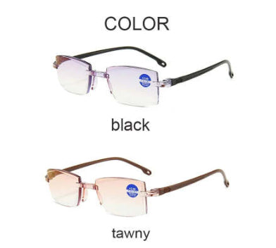 Frameless Diamond Cut Edge Reading Glasses Flat Anti-blue Light