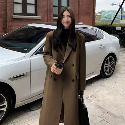 Korean-style Trendy Mid-length Over-the-knee Coat For Petite Women
