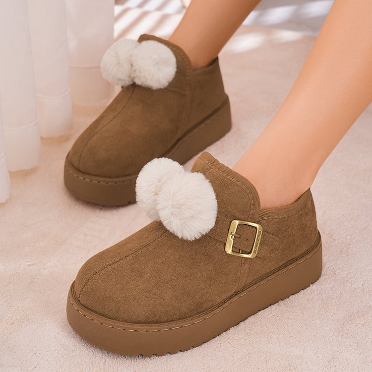 Men & Women Fleece Lined Warm Cotton Slippers, New Autumn Winter Couple Indoor Home Slides, Wearable Outdoors