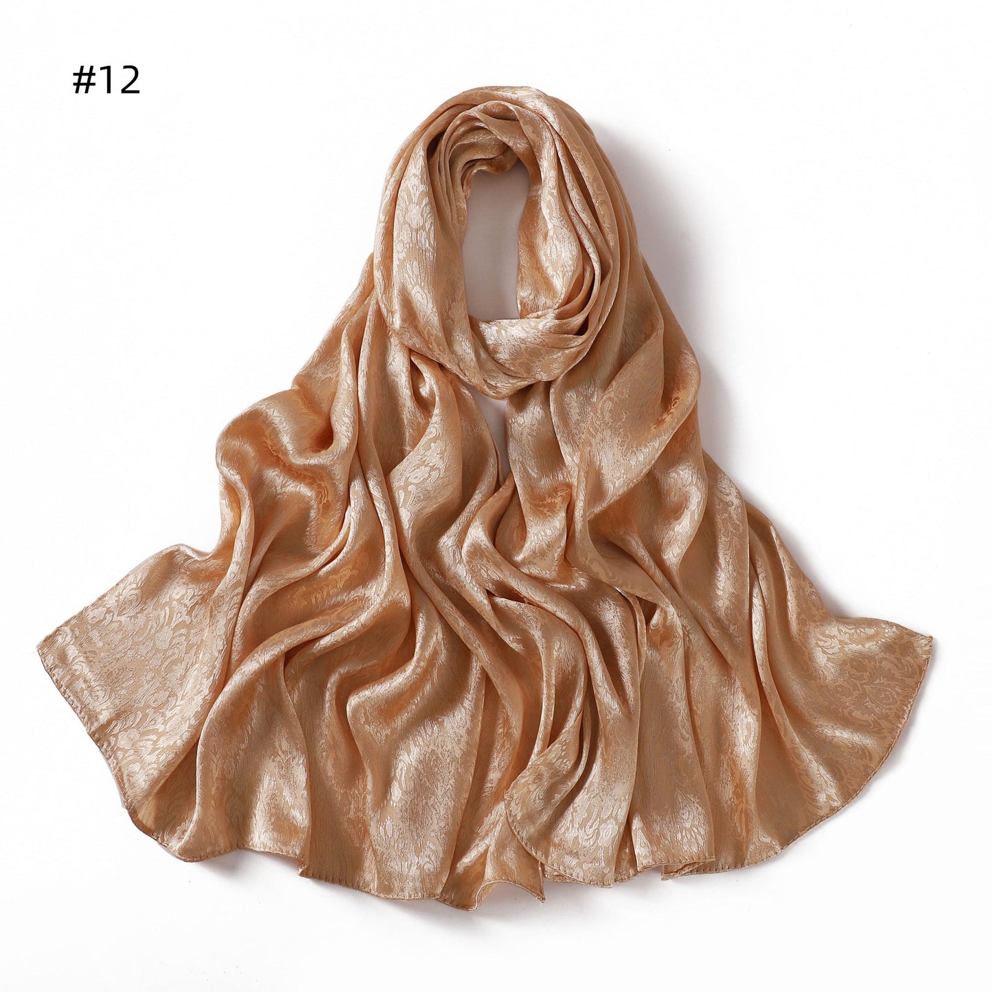 Womens Satin Patterned Jacquard Headscarf