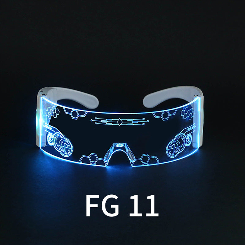 Amazon Led Light Luminous Glasses Trendy Future Technology Sense Douyin Same Style Bar Disco Rechargeable Glasses