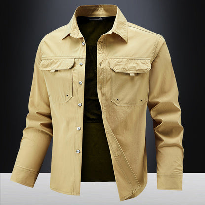 Mens Stretch Quick-Drying Long-Sleeve Shirt