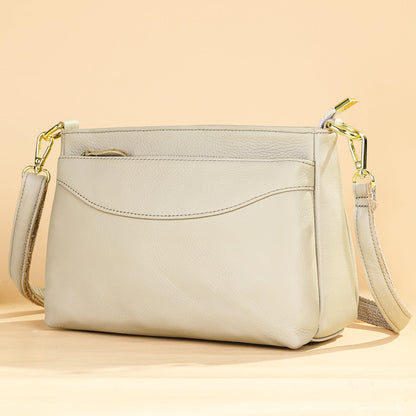 Womens Fashionable Casual Crossbody Bag Made Of Full-Grain Leather