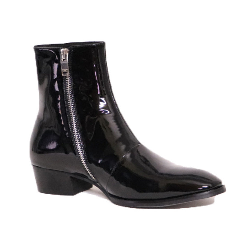 Men's Chelsea Boots Leather Pointed-Toe Dr Martens Style Boots