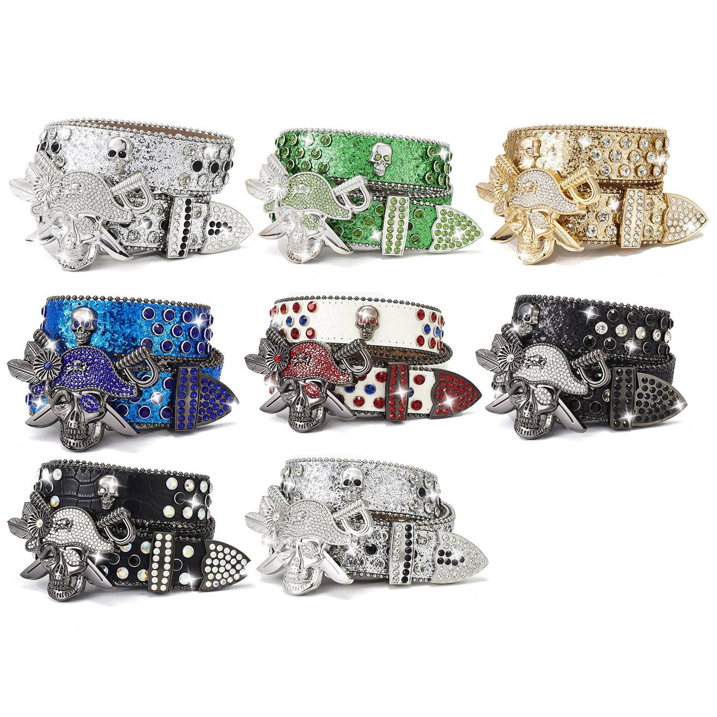 Punk Pirate Rhinestone Punk Fashion Belt