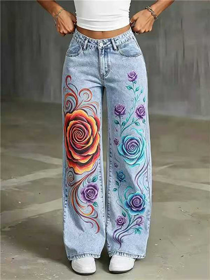 European And American Straight-Leg Jeans For Women