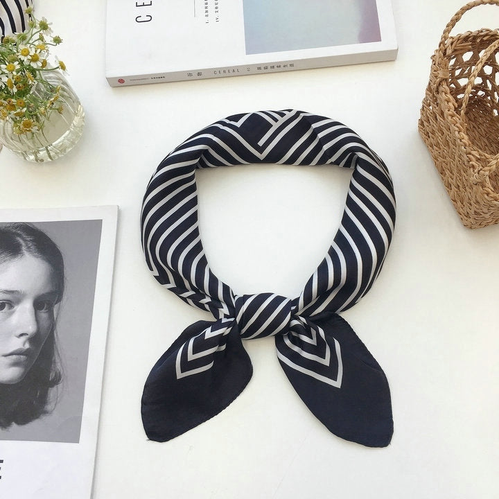 Womens Silk Small Square Scarf Hairband