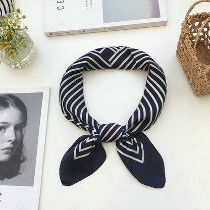 Womens Silk Small Square Scarf Hairband