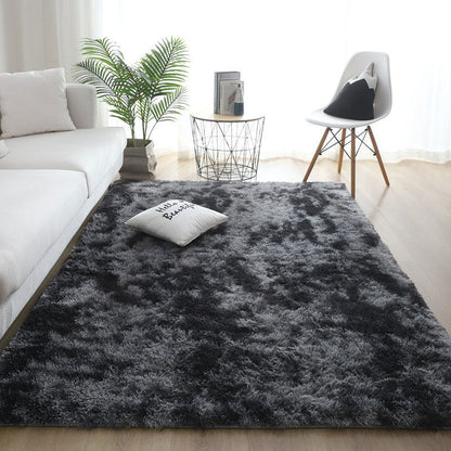 Silk Hair Tie-dyed Carpet Hair Plush Living Room Bedroom And Household