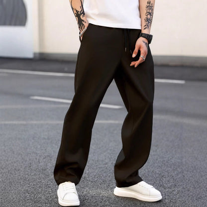 Mens Fashionable Versatile Loose-fit Straight-leg Casual Pants