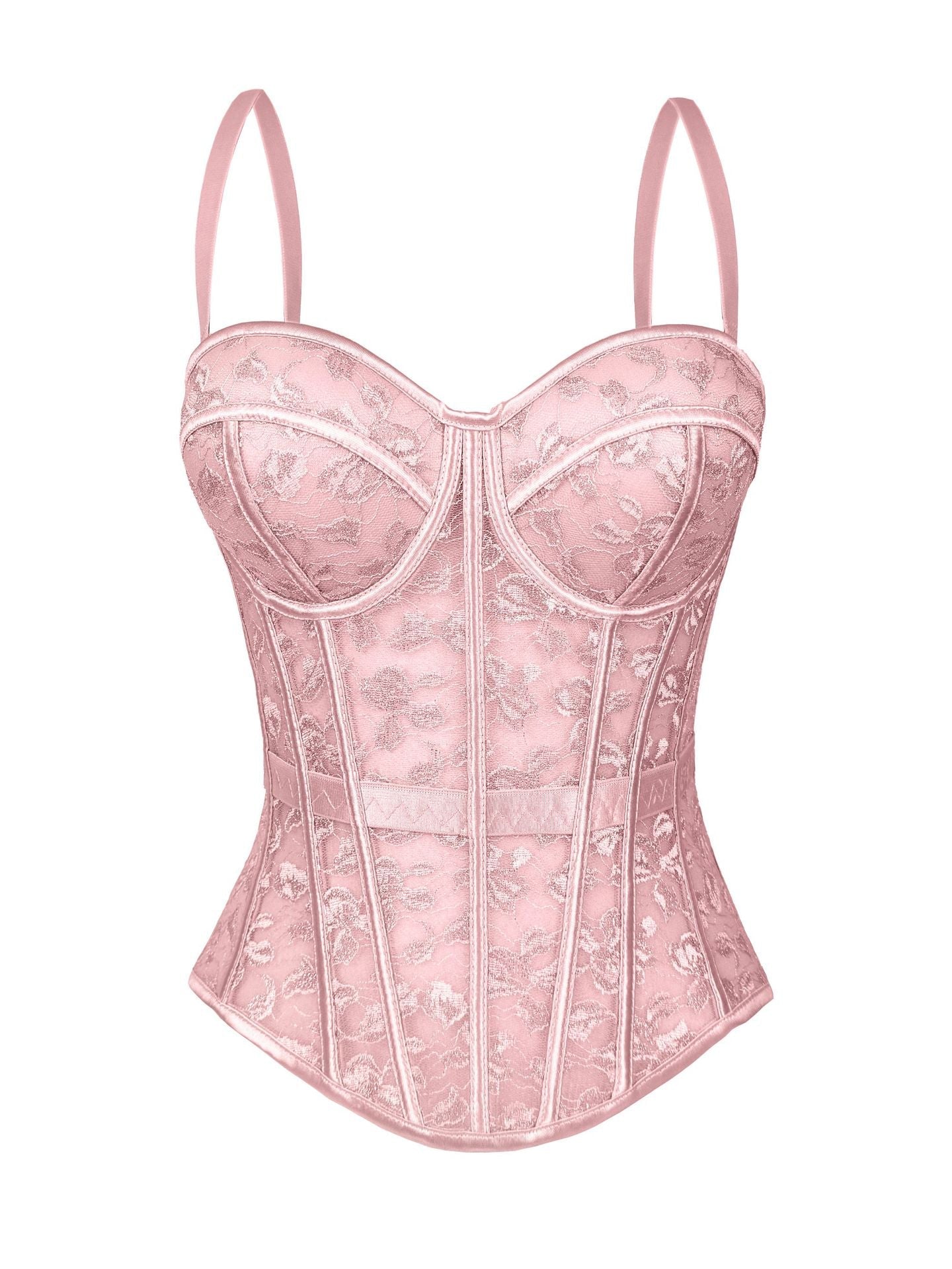 Cross-Border European And American Style Lace Bra With Camisole For Women, High-End Outerwear Shapewear With Push-Up Fishbone Bra