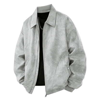 Mens American-style Jacket Lapel Coat Loose-fitting