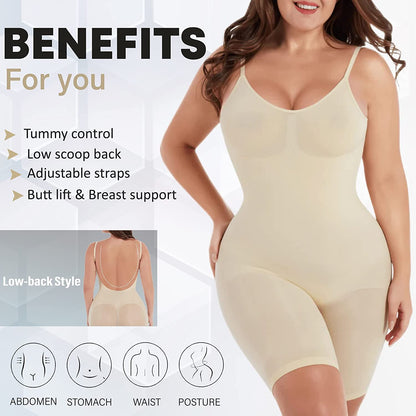 Cross-Border Summer Sexy Tummy Control, Butt Lift, Beautiful Back, Backless, Small Chest Push-Up, Slim Fit, Belly-Covering Body Shaping Jumpsuit