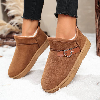 Women's Thickened Ankle Snow Boots, Korean Style New 2026 Versatile Fleece Lined Student Cotton Shoes, Winter Warm Slip-Ons