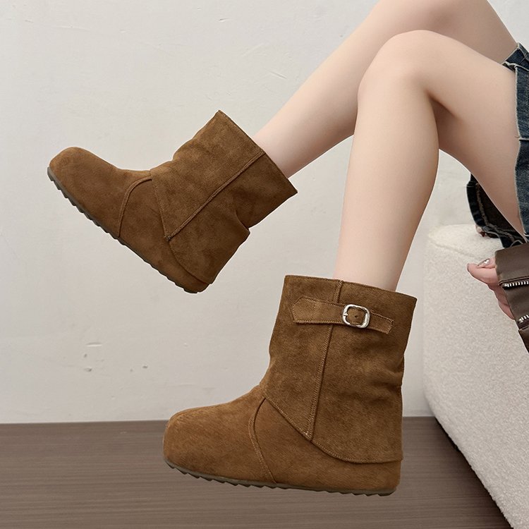 Women's Platform Hidden Height Birkenstock Style Martin Boots, 2026 New Autumn & Summer Trendy Pants Shaft Ankle Boots