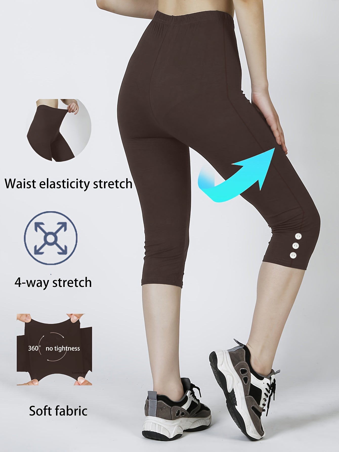 Capri Leggings For Women High Waisted Capris Tummy Control Yoga Pants With Pockets Workout Cycling Tights