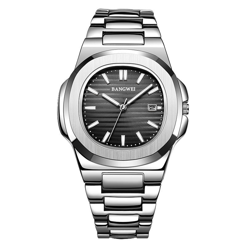 Fashion Steel Belt Calendar Luminous Watch Men