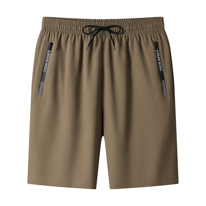 Men's Shorts Summer New Cross-border Ice-cool Four-sided Elastic Outer Wear Pants Casual Sports Pants Ice Silk Beach Pants