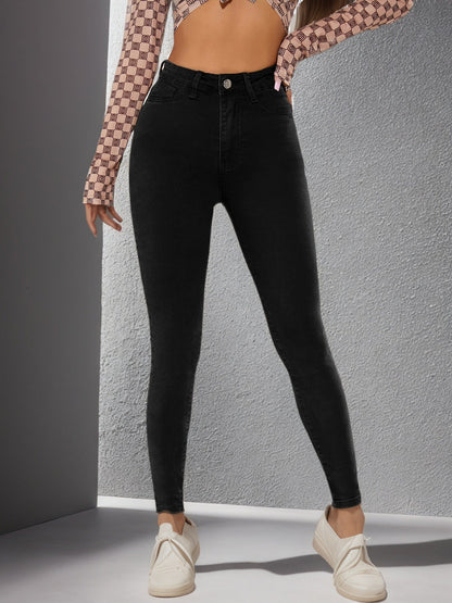 Stretchy Slim-fit Skinny Jeans High-waisted With Tummy-control Design