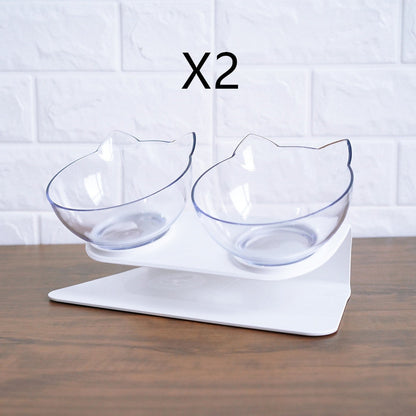 Cat Elevated Feeder Stand With Transparent Bowl