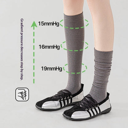 Solid-color Breathable Bamboo Fiber Compression Socks