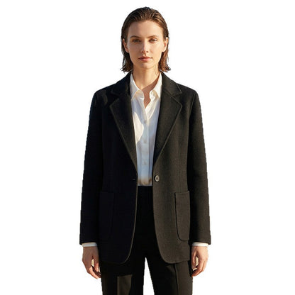 Double-breasted Wool Suit Coat For Women