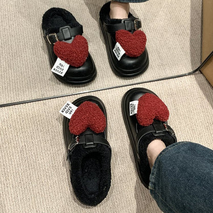 Cute Cartoon Girly Closed Toe Women's Slippers, New Premium Closed Toe Slides For Outdoor Wear In Autumn And Winter