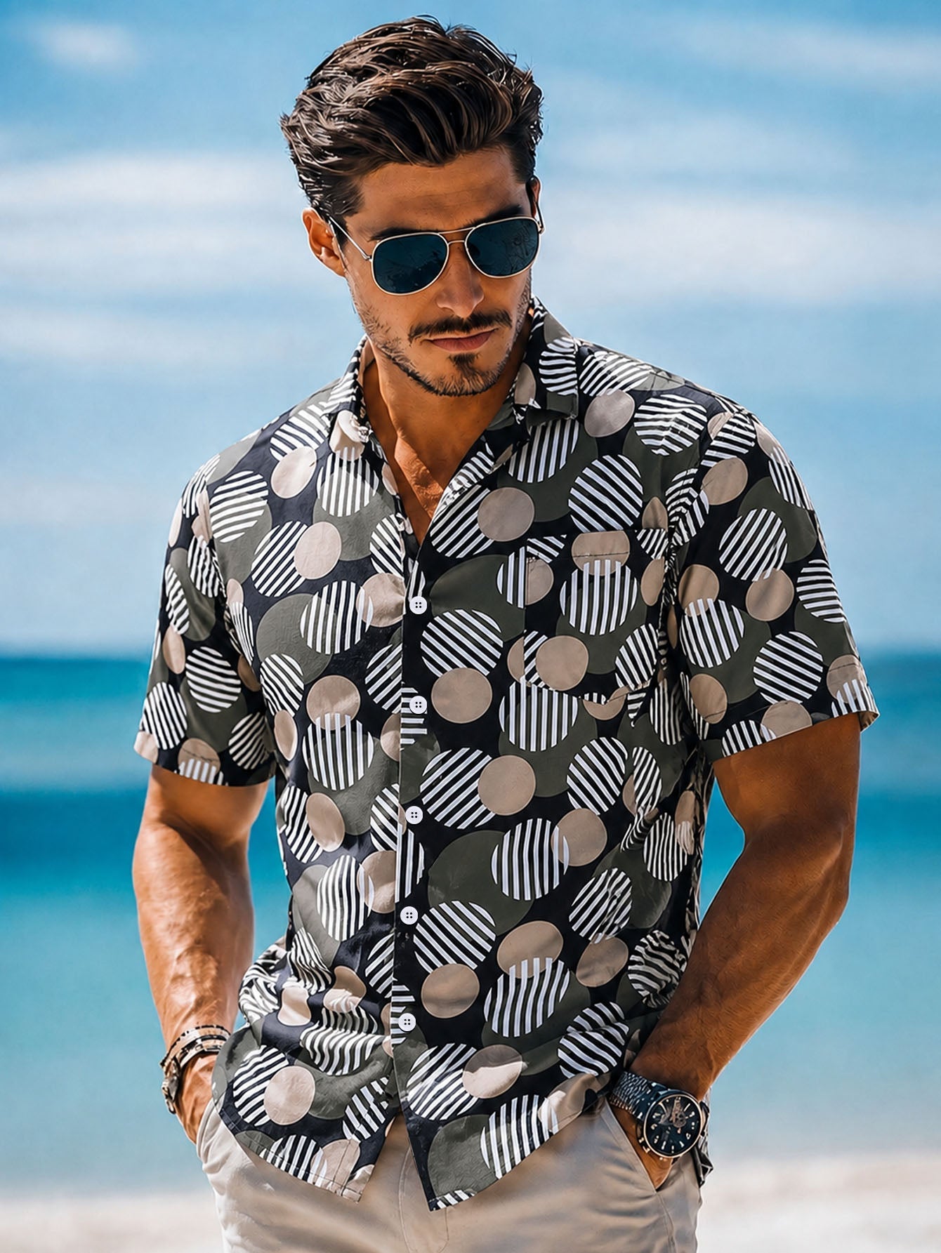 Men's Casual Hawaiian Shirt,Vibrant Prints Perfect For Holiday, Outdoor, And Parties