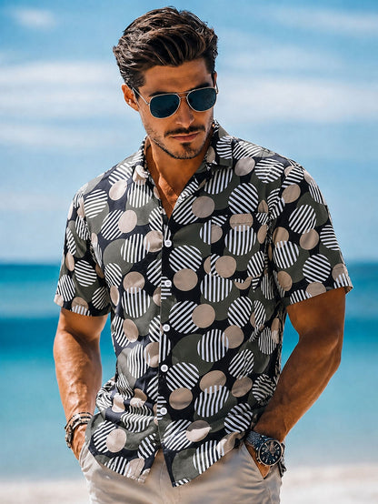 Men's Casual Hawaiian Shirt,Vibrant Prints Perfect For Holiday, Outdoor, And Parties