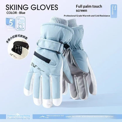 Womens Fleece-Lined Cold-Weather Five-Finger Cycling Gloves