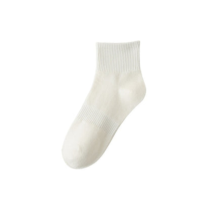 Mid-calf Solid-color Ankle Socks For Spring And Autumn Summer Style