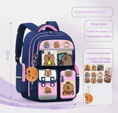Capybara Backpack For Primary School Students Lightweight School Backpack