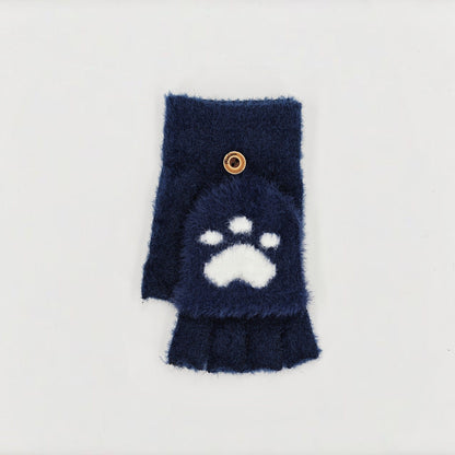 Half-finger Knitted Warm Cat-claw Gloves
