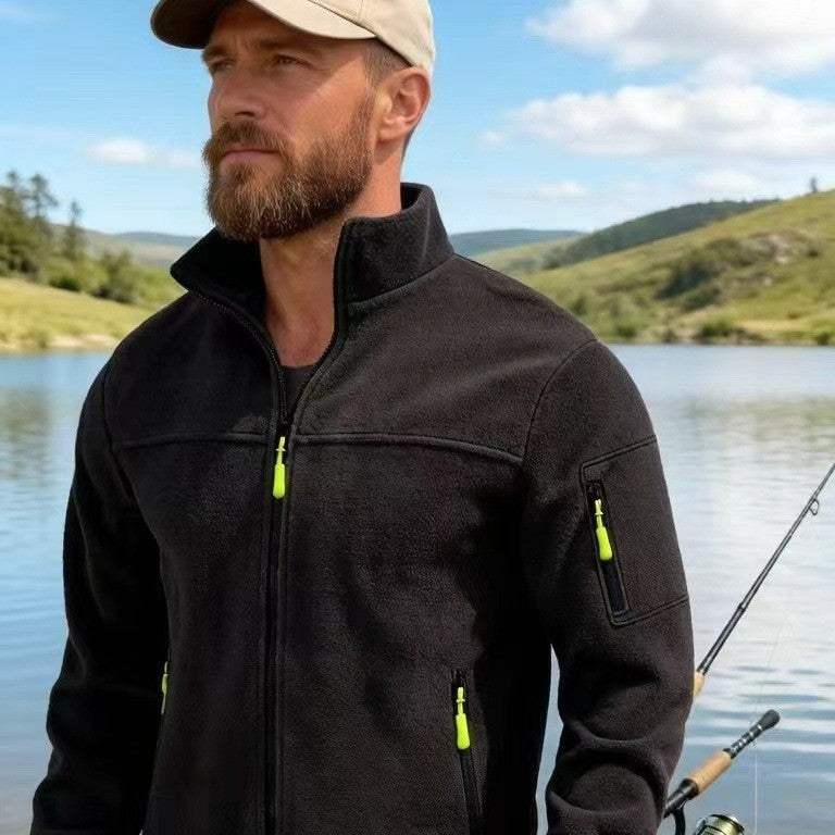 Mens Outdoor Casual Fleece Jacket Warm-Keeping Jacket