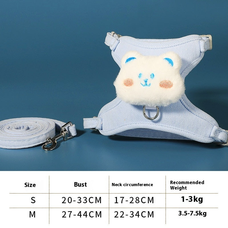 Cat Pulling Rope Adjustable Cat Walking Rope Cute Kittens Special For Going Out Chest Strap Small Dog Pet Supplies