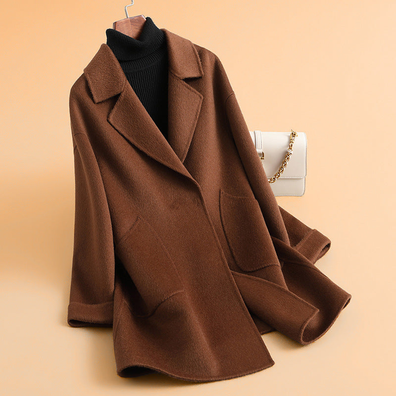New Autumnwinter Mid-length High-end Double-faced Wool Coat For Women