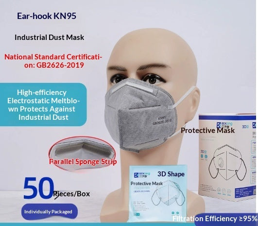 Dust-proof Industrial grade KN95 Mask Individually Packaged With A Sponge Strip