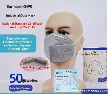 Dust-proof Industrial grade KN95 Mask Individually Packaged With A Sponge Strip