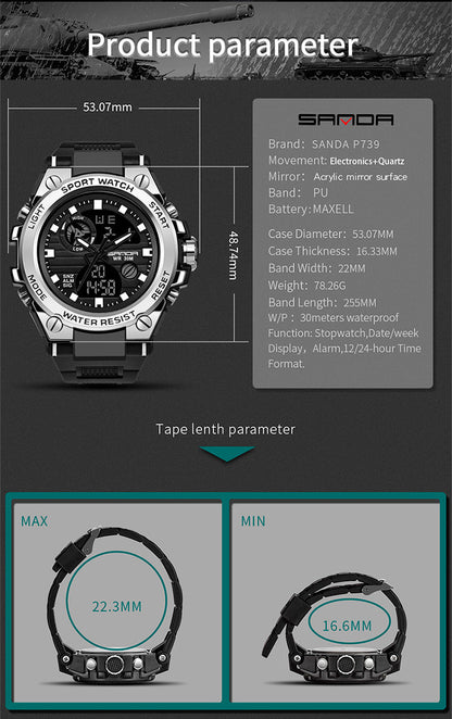 Trendy Waterproof Digital Electronic Watch