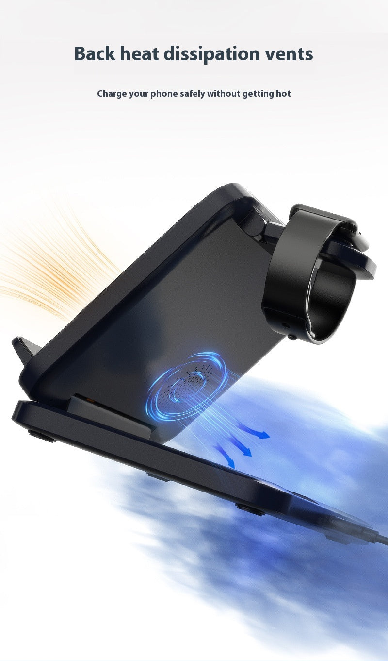 15W Wireless Chargers Stand 5 In1 LED Digital Alarm Clock Fast Charging Dock Station