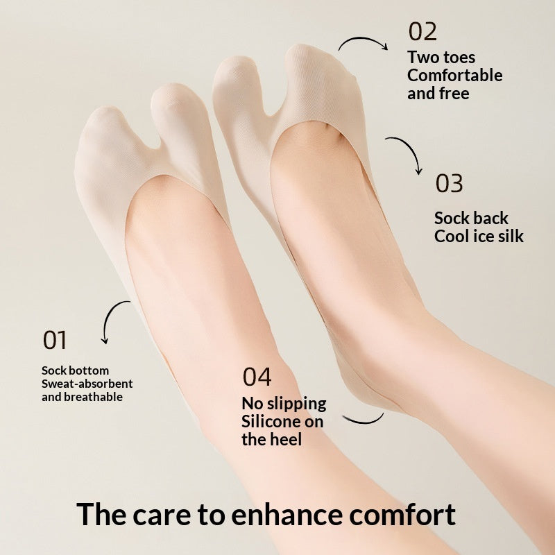 Two-toe Socks Low-cut Invisible Sweat-absorbing And Deodorant