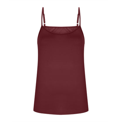2025 Cross-border Europe And America Amazon New Summer Women's Milk Silk V-neck Adjustable Thin Shoulder Strap Vest Women