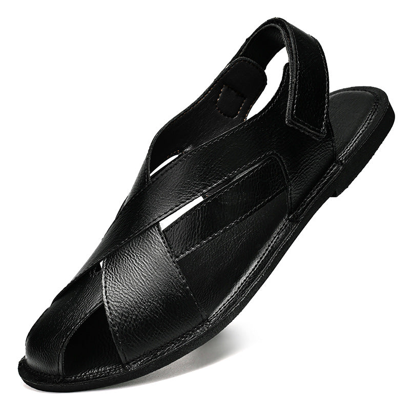 Summer New Style Genuine Leather Casual Beach Non-Slip Dual-Use Sandals