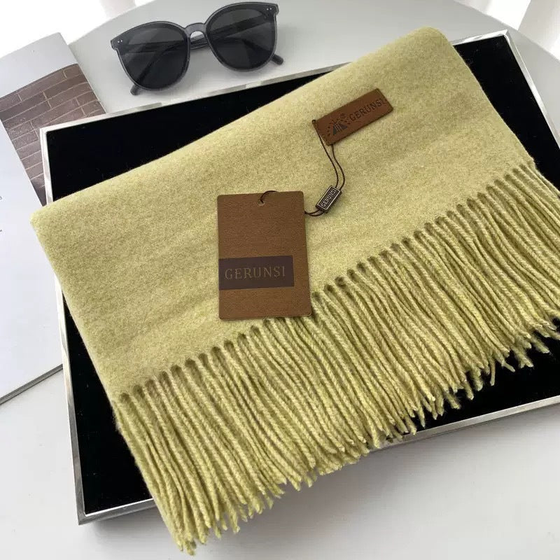 Womens Thickened Fashionable Solid-Color Tassel Scarf