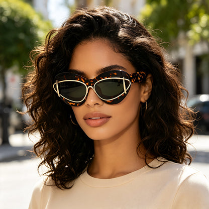 New European And American Fashion Cat-Eye Sunglasses For Women Driving Internet Celebrity Same Style Y2K Small Frame Sunglasses Trendy Sunglas