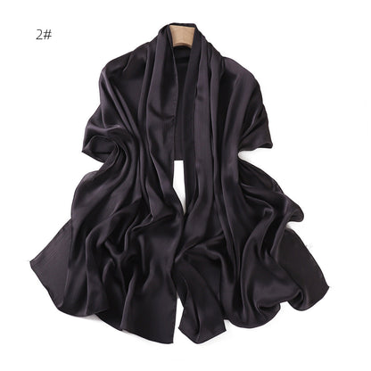 Solid-color Womens Summer Shawl Sunscreen Scarf