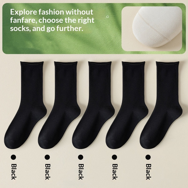 Springsummer Mid-calf Socks For Women Made Of Silk
