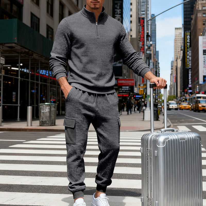 Mens Loose-Fit Casual Workwear Sports Suit
